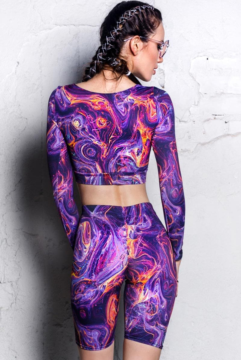 Magnetic Storm Biker Shorts Back View