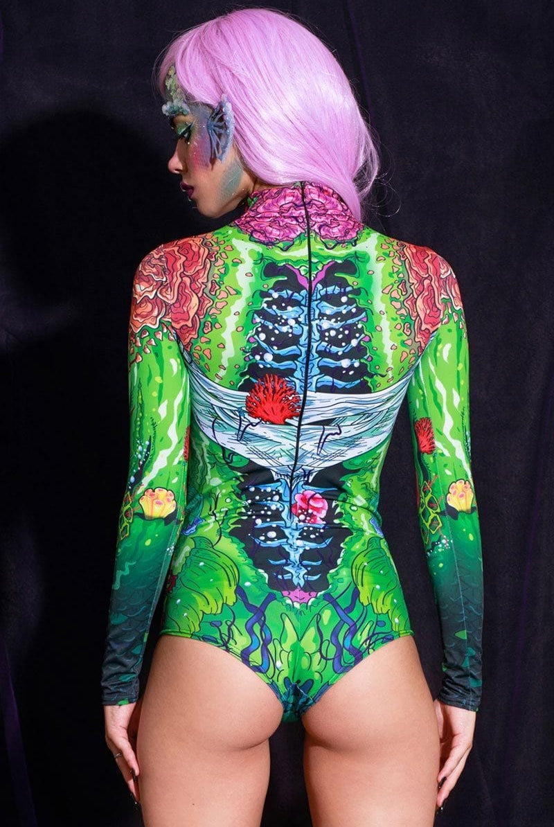 Mermaid Long Sleeve Bodysuit Back View