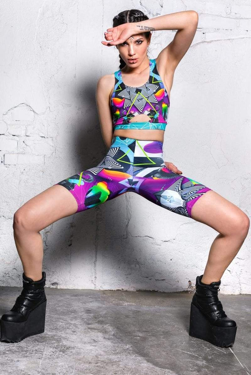 Mind Game Biker Shorts Full View