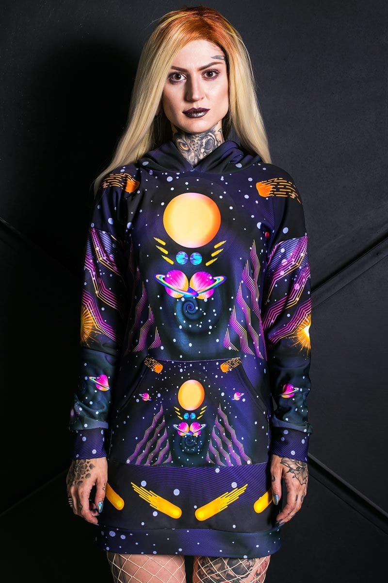 Parallel Universe Hoodie Dress Close View