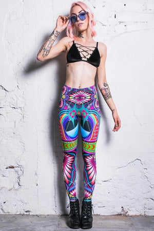 Psychedelic Leggings Front View