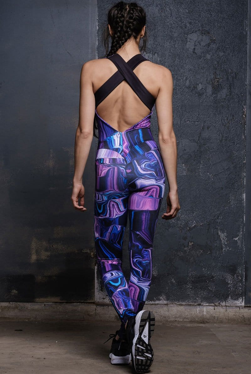 Purple Liquid Unitard Back View