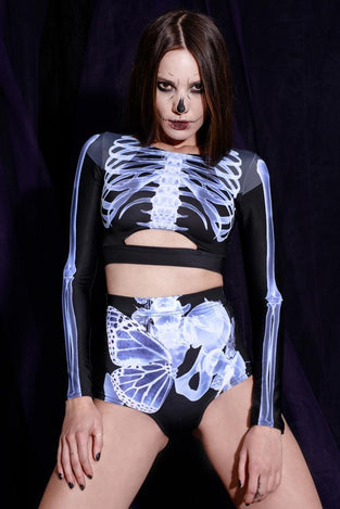 X-Ray Skeleton Long Sleeve Top Front View