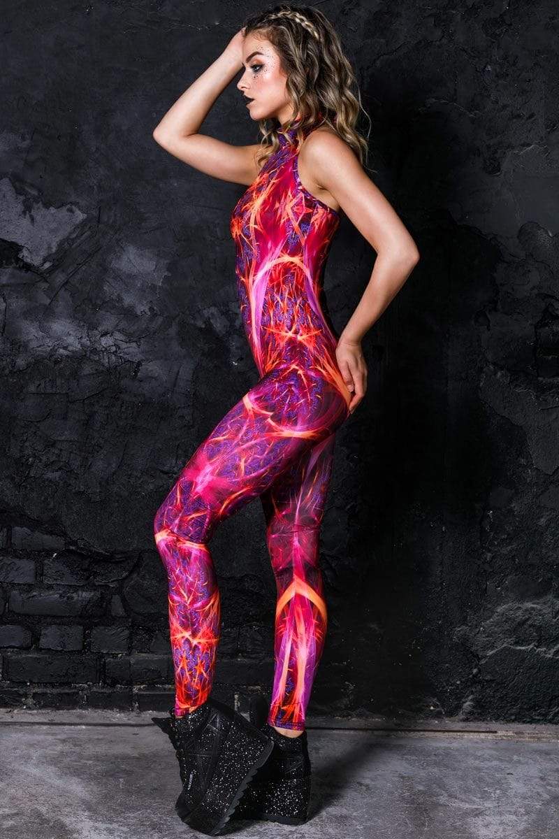 オールインワン・サロペット ANTONINO VALENTI 'Desire' bodysuit RLA312 - Lamé Halter Bodysuit – Los Angeles Apparel