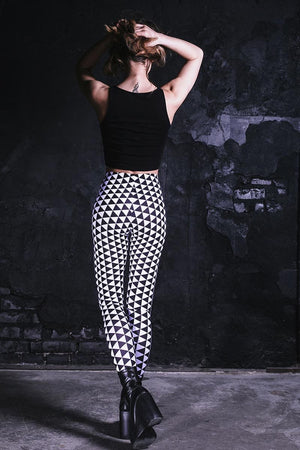 Checkered Triangle Leggings Back View