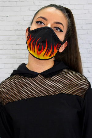 Flame Reusable Face Mask Front View