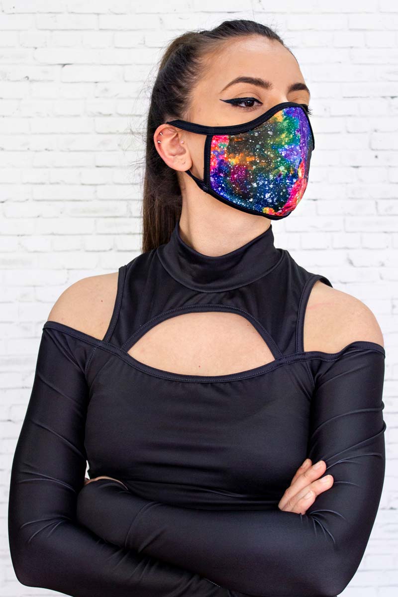 Galaxy Reusable Face Mask Left Side View