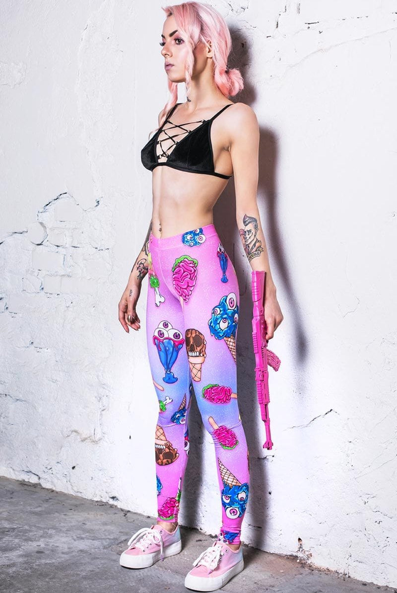 Horror Ice Cream Leggings Side View