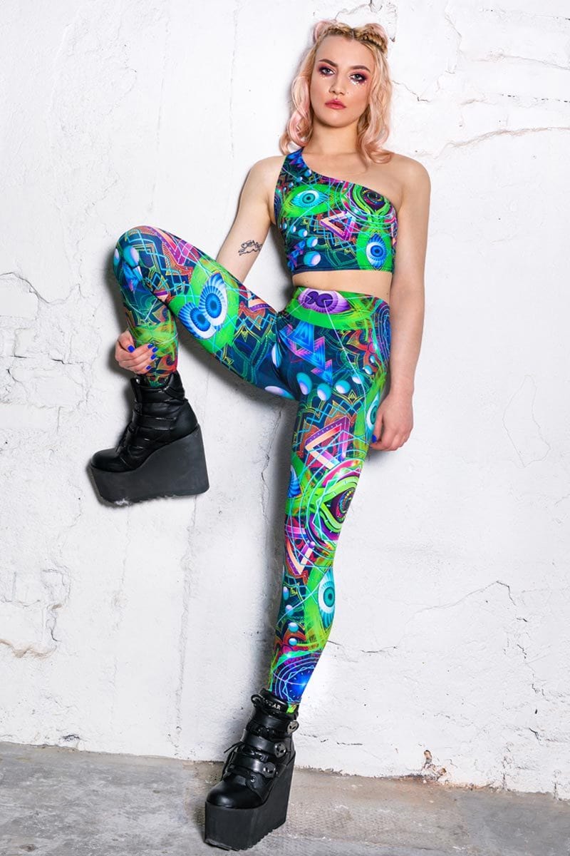 Psychedelic Travel Leggings Side View