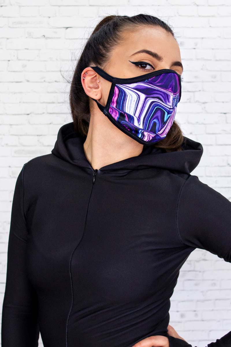 Purple Liquid Reusable Face Mask Right View