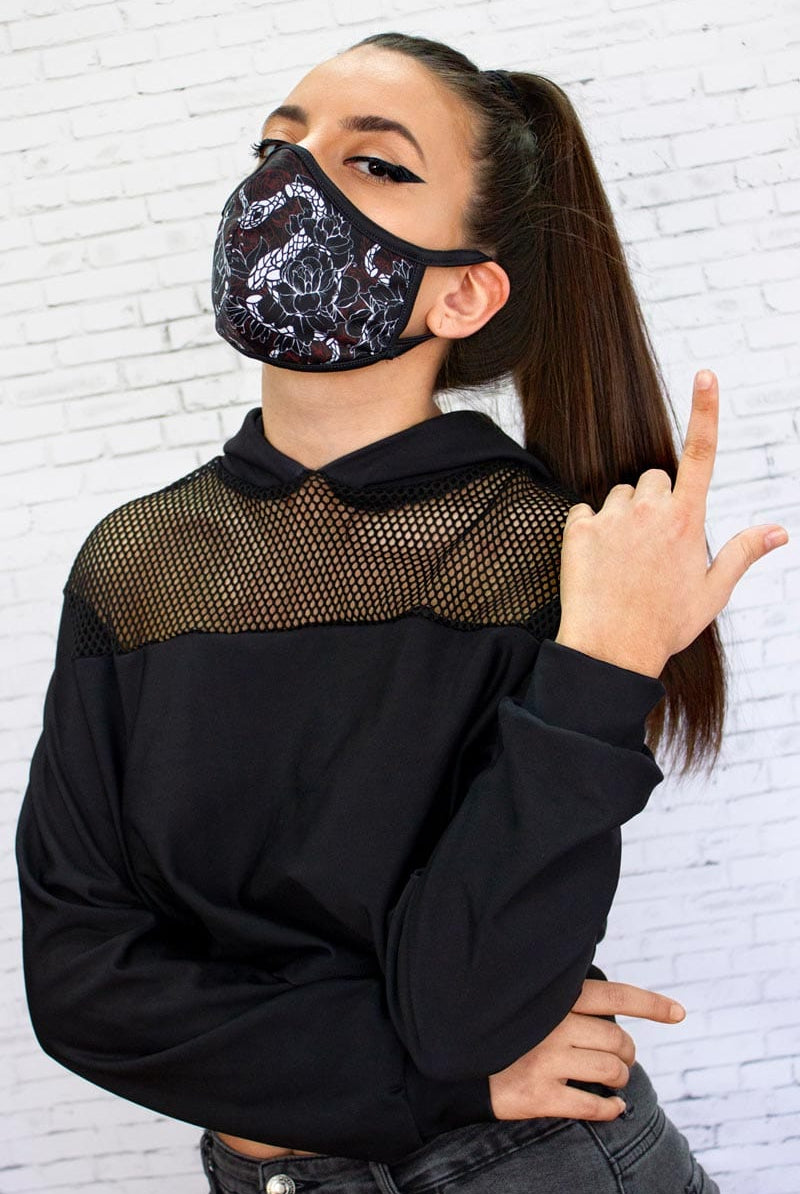 Serpent Reusable Face Mask Left View