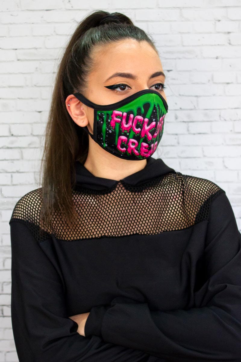 Fuck Off Creep Reusable Face Mask Side View