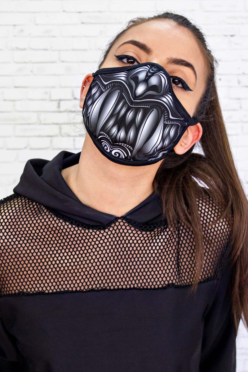Samurai Reusable Face Mask Front View