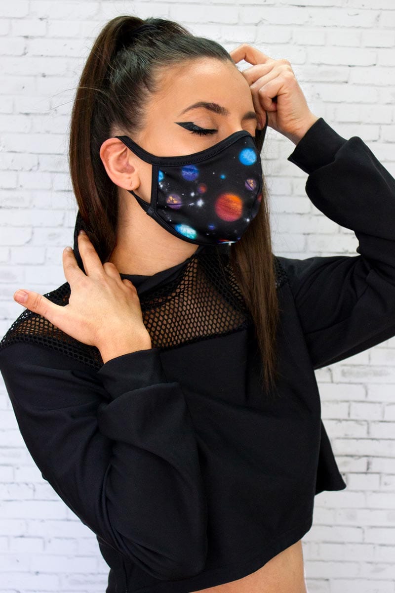 Lost Planets Reusable Face Mask Left View