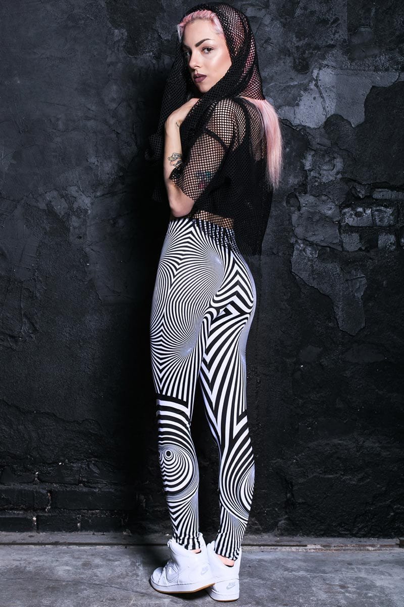 Black & White Leggings with Illusion Print