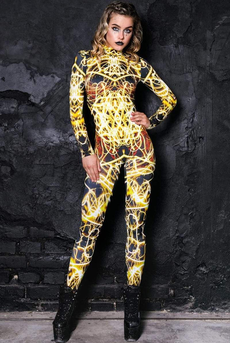 Yellow Neon Catsuit Full View