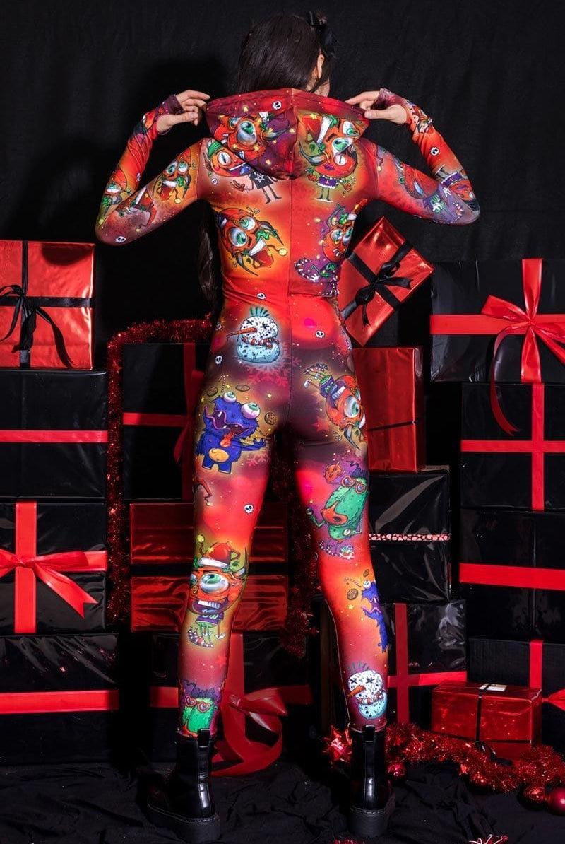 Devil's Party Red Slim-fit Onesie Back View