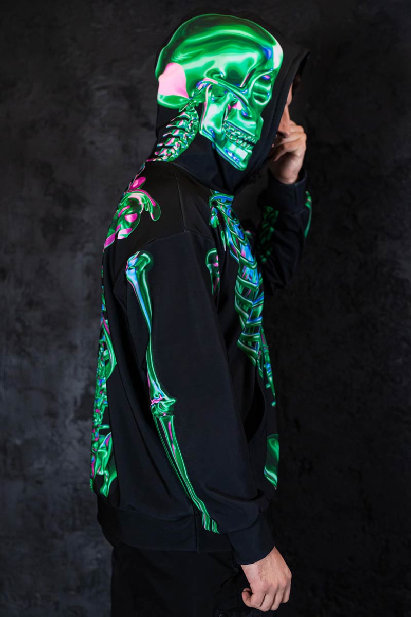 Emerald Skeleton Men Hoodie - Main Image
