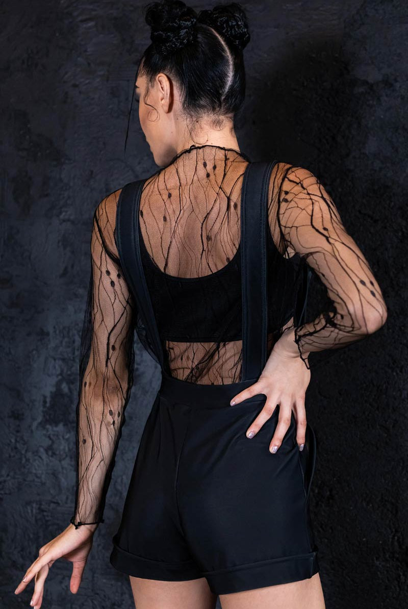 Evil Kitty Shortalls Back View