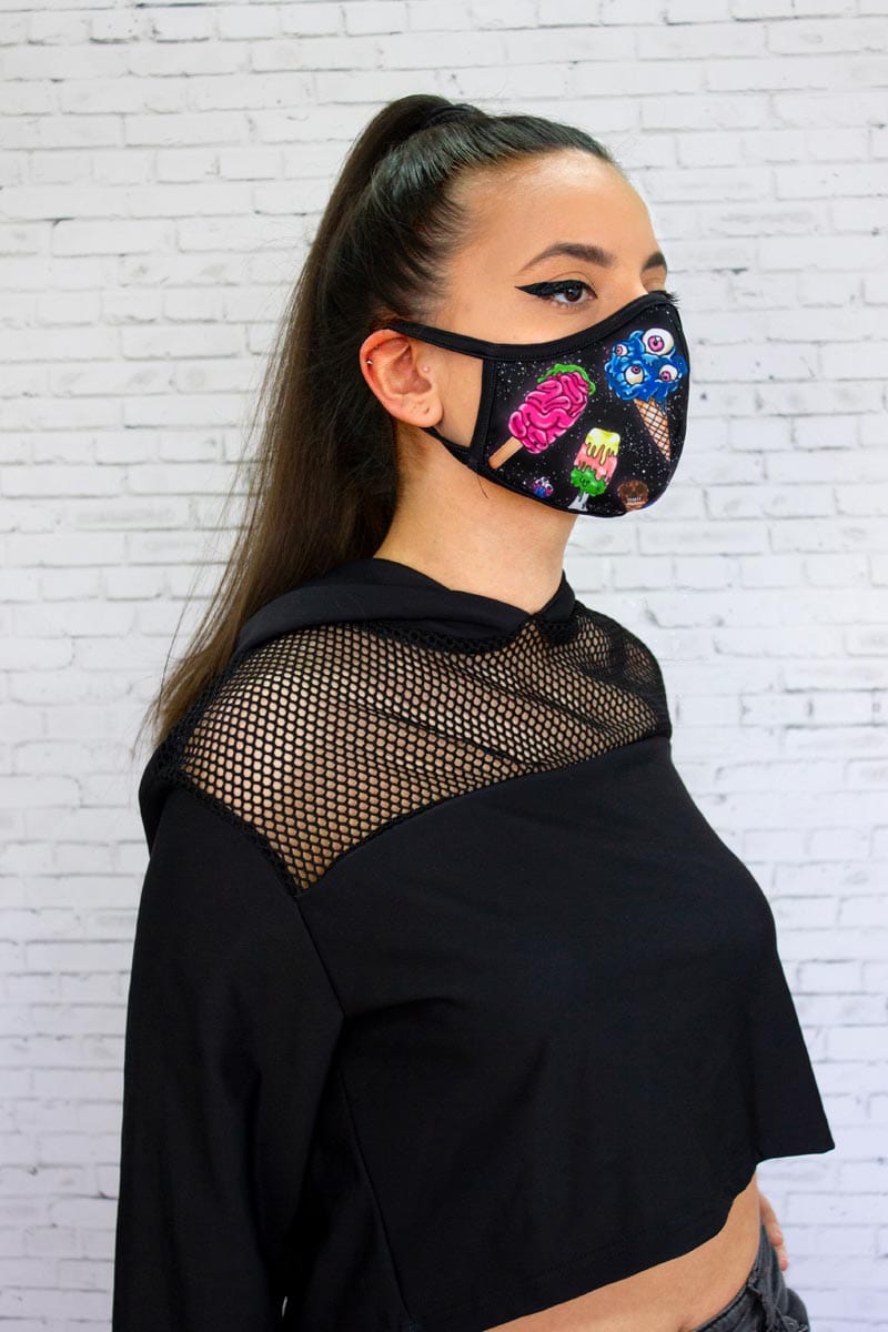 Ice Cream Reusable Face Mask Left View