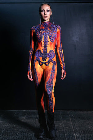 Fire Skeleton Costume Front View