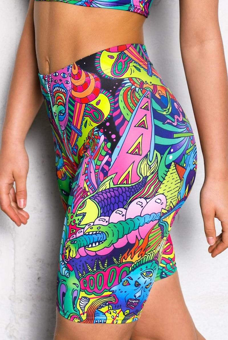 Funky Wild Creatures Biker Shorts Close View