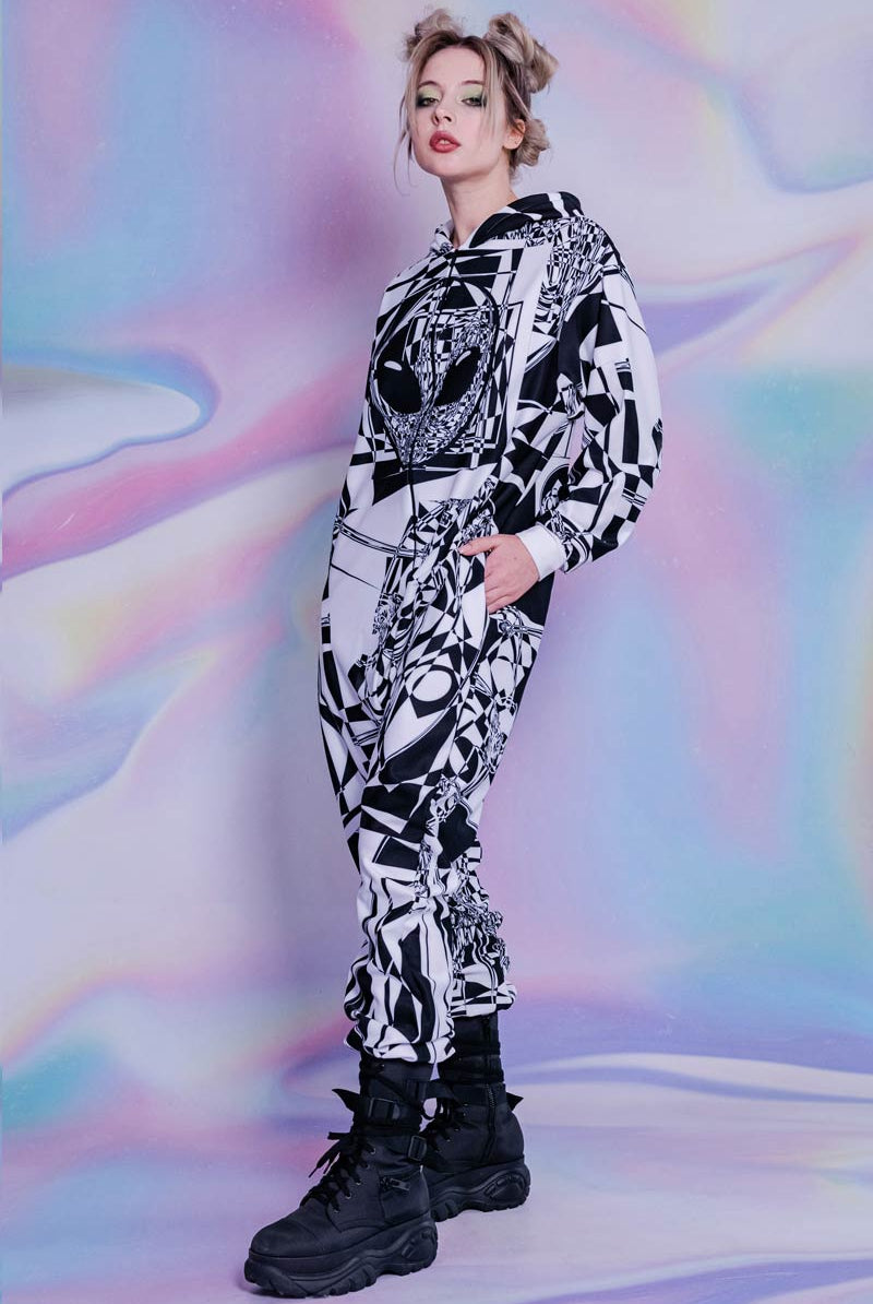 Glitch Alien Onesie Front View