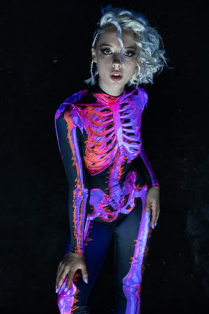 Glitch Skeleton Female Costume Close View