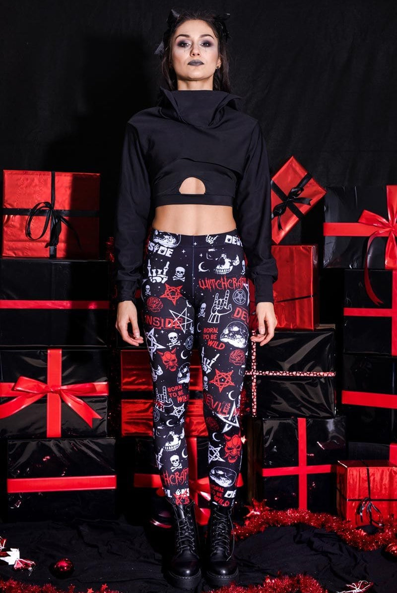 Devil inside Leggings Front View