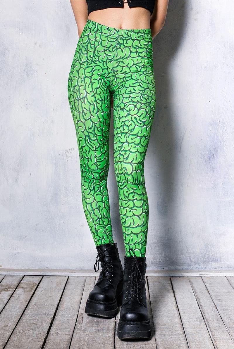Green Brain Leggings Close View