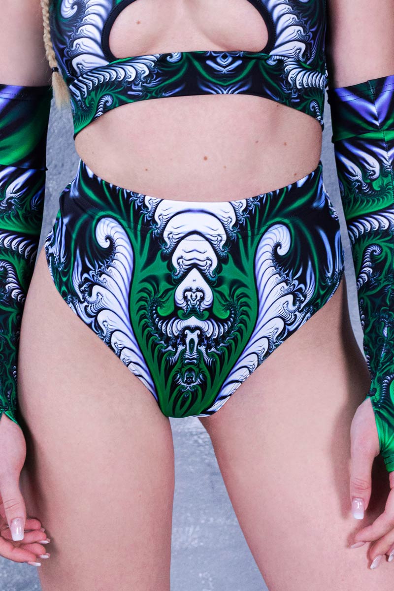 Green Serpent Booty Shorts Side View