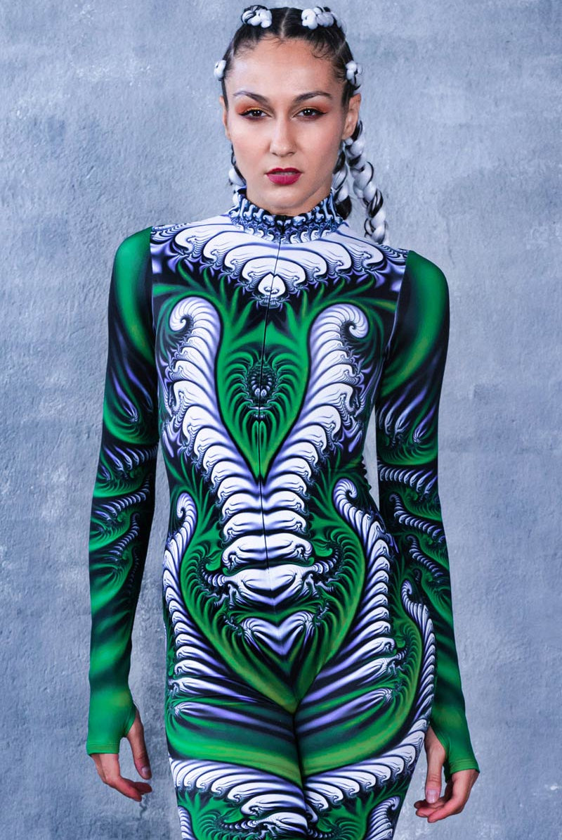 Green Serpent Costume Close View