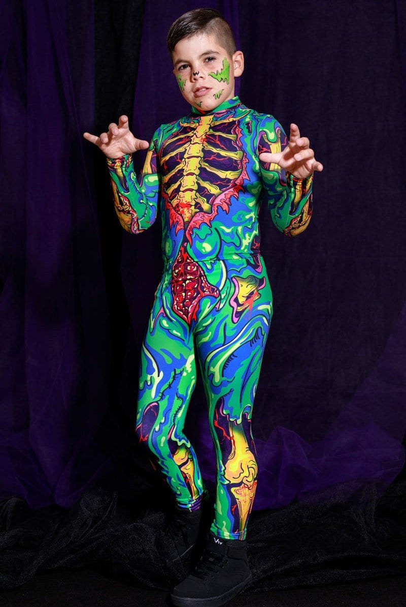 Green Zombie Kids Costume Full View