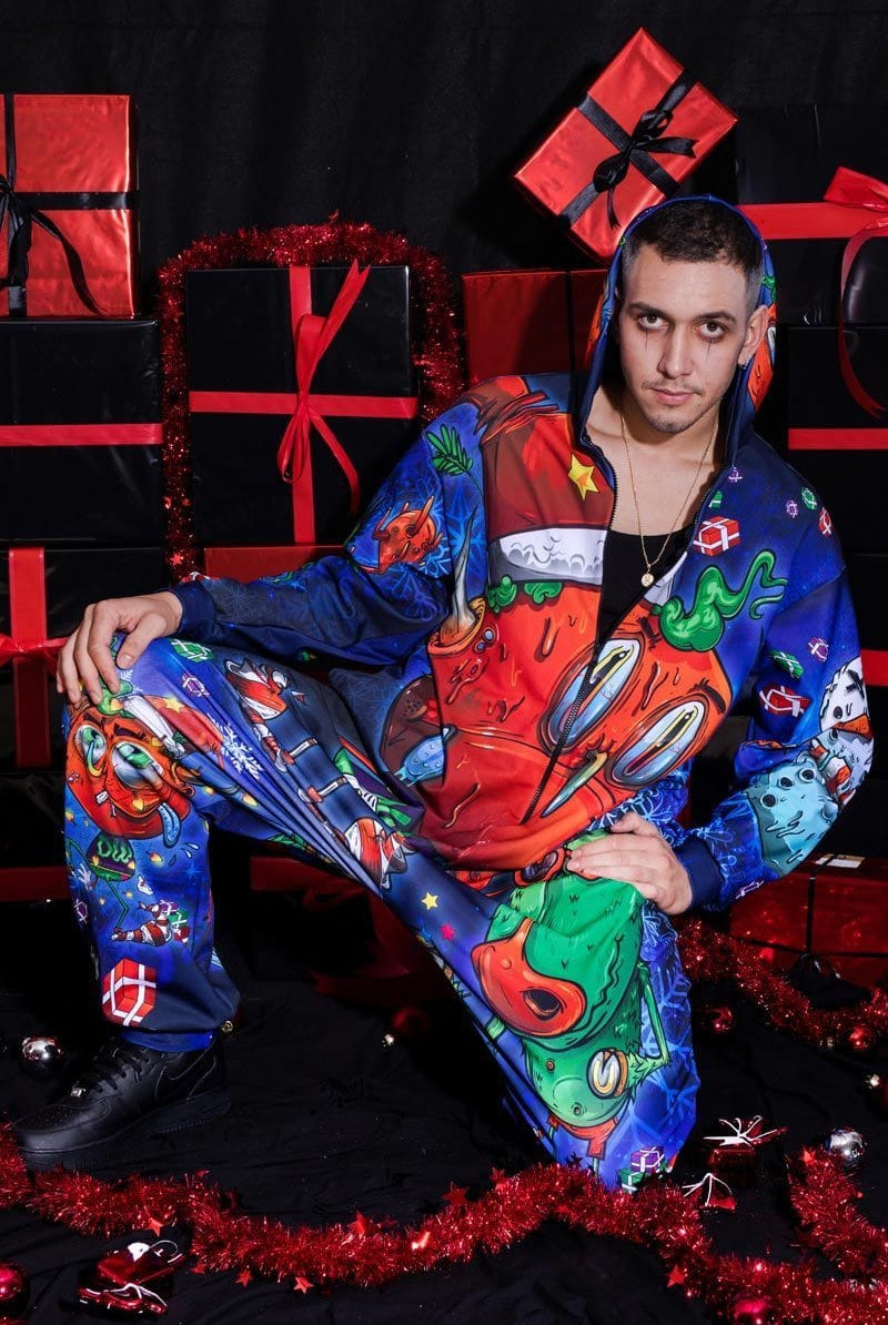 Grumpy Devil Onesie for Men Close View