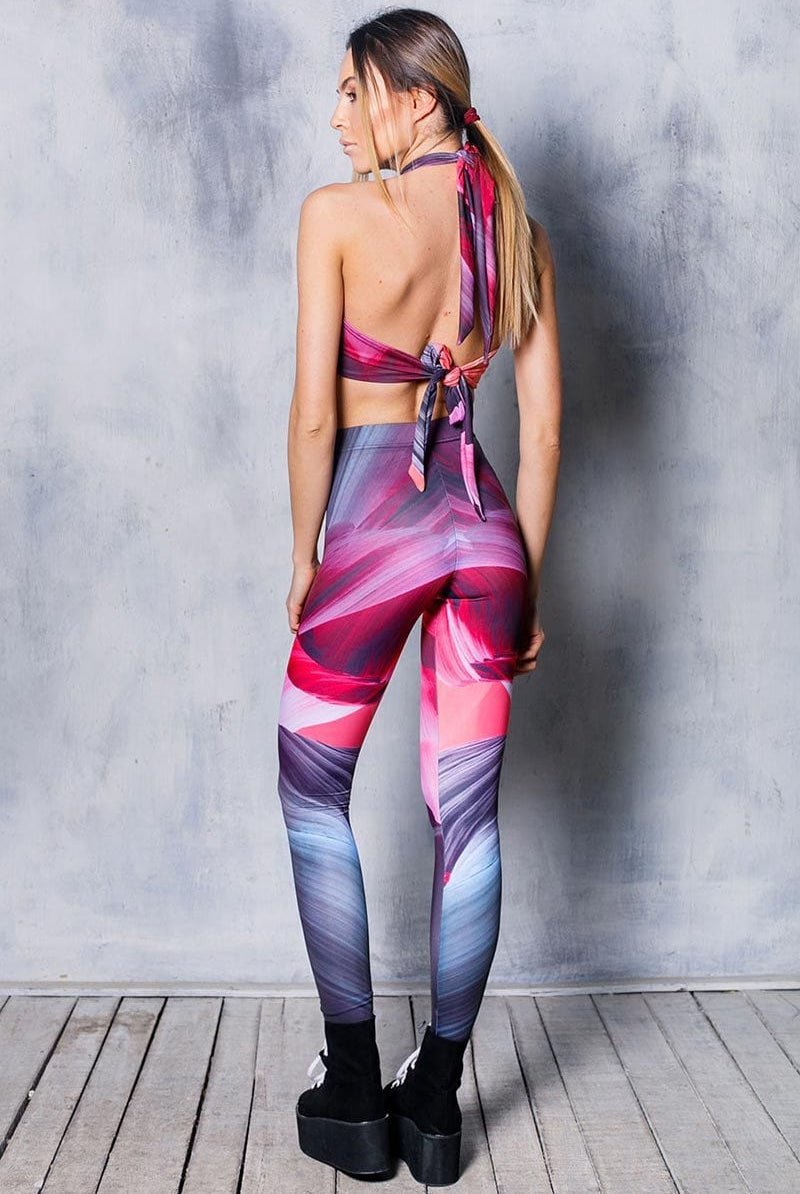 Pink Waves Halter Neck Top Full View