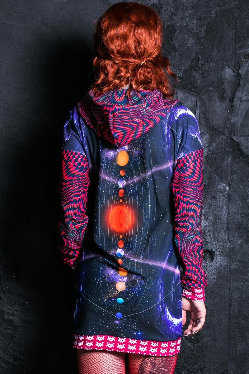 Space Invader Hoodie Dress Front View