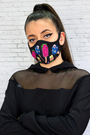 Ice Cream Reusable Face Mask Front View