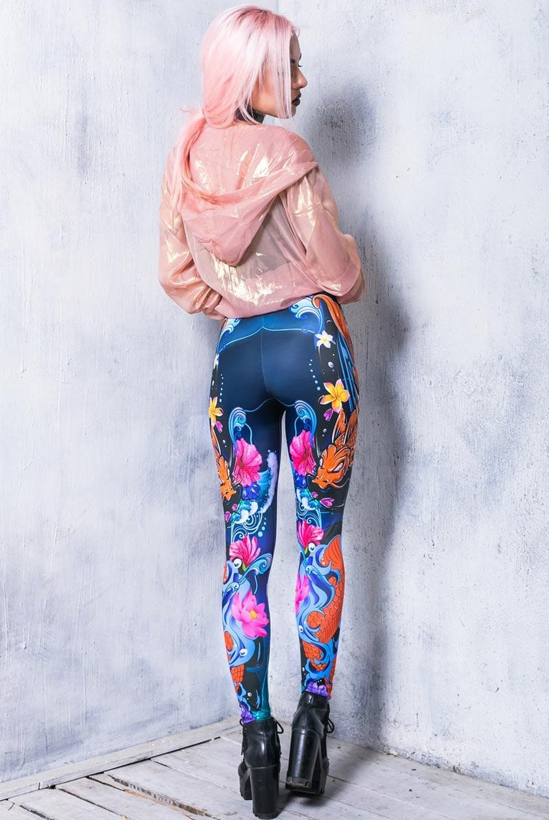 Koi Fish Leggings Back View