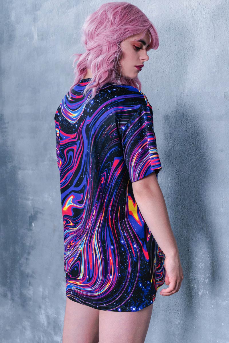 Liquid Galaxy Oversized Tee Side VIew