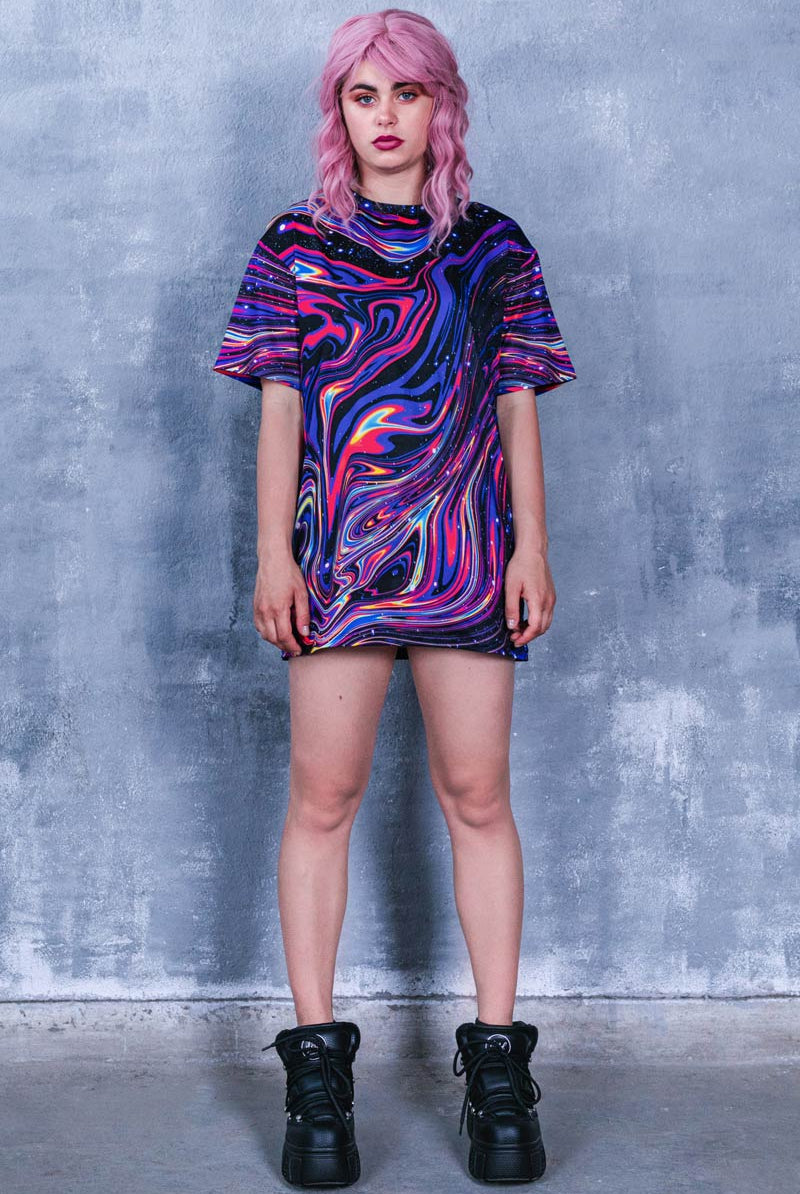 galaxy t shirt dress Crimson Space Outer Space Nebula Galaxy T-Shirt Dress