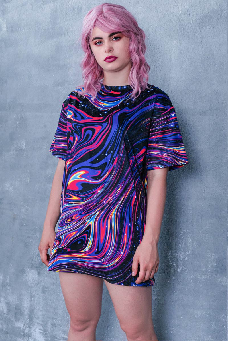 Liquid Galaxy Oversized Tee Side VIew