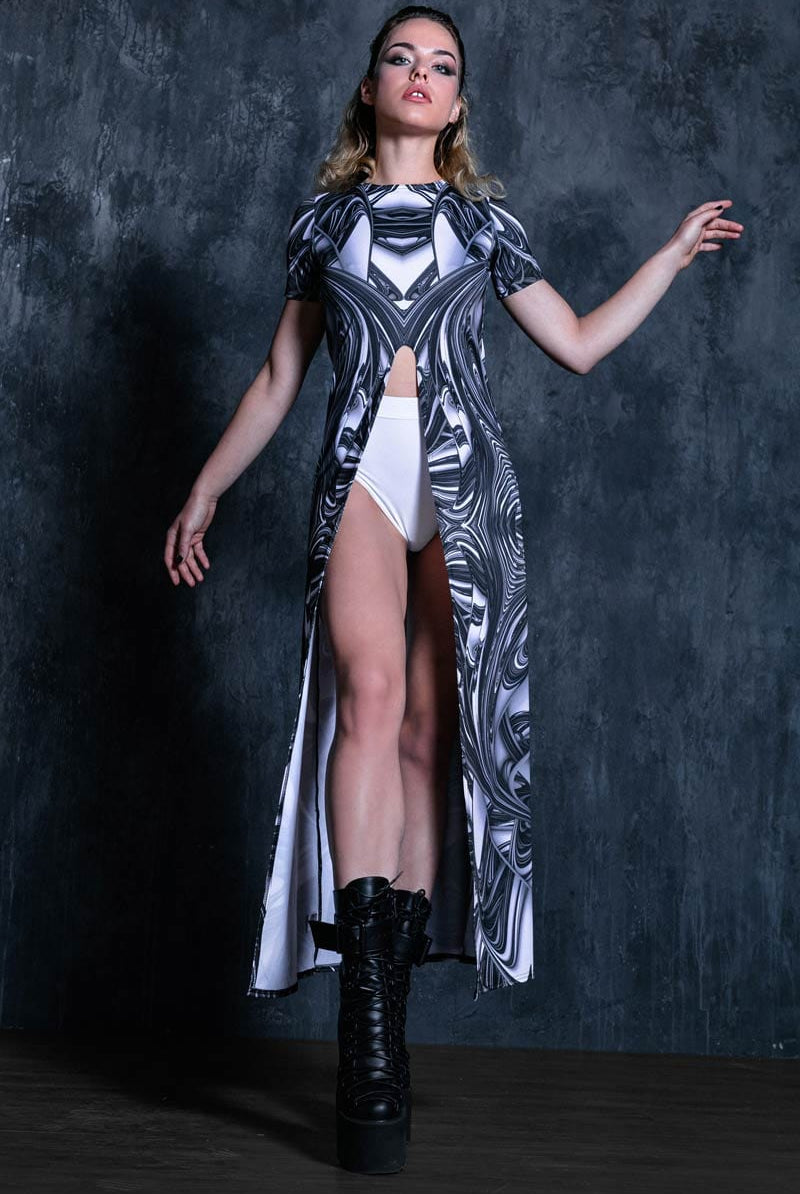 Liquid Steel Rave Cut Out Maxi Dress Full View
