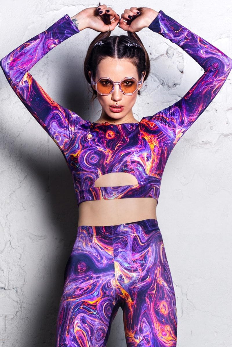 Magnetic Storm Long Sleeve Top Close View