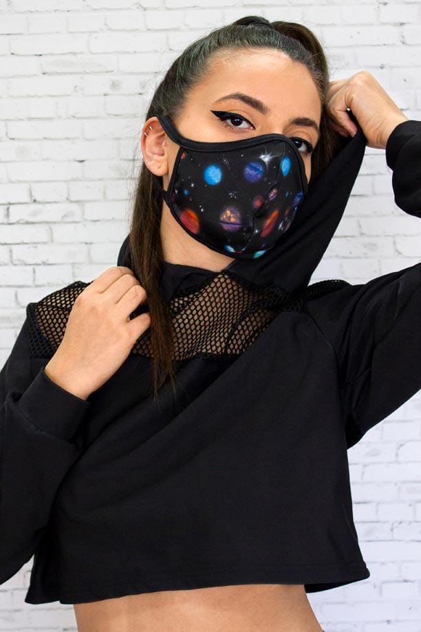 Lost Planets Reusable Face Mask Front View