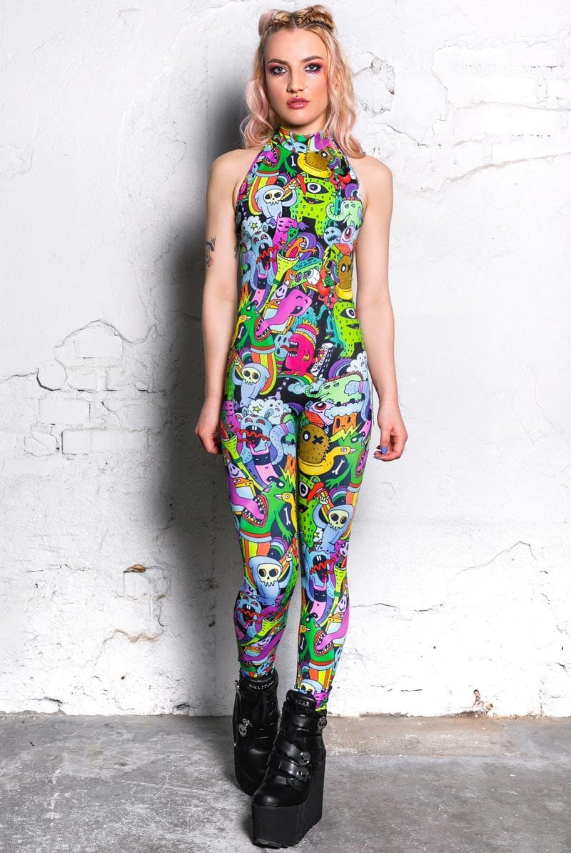 Magic Forest Sleeveless Catsuit Full View