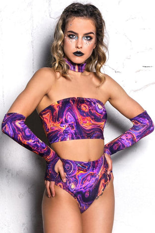 Magnetic Storm Choker Boob Tube Front View