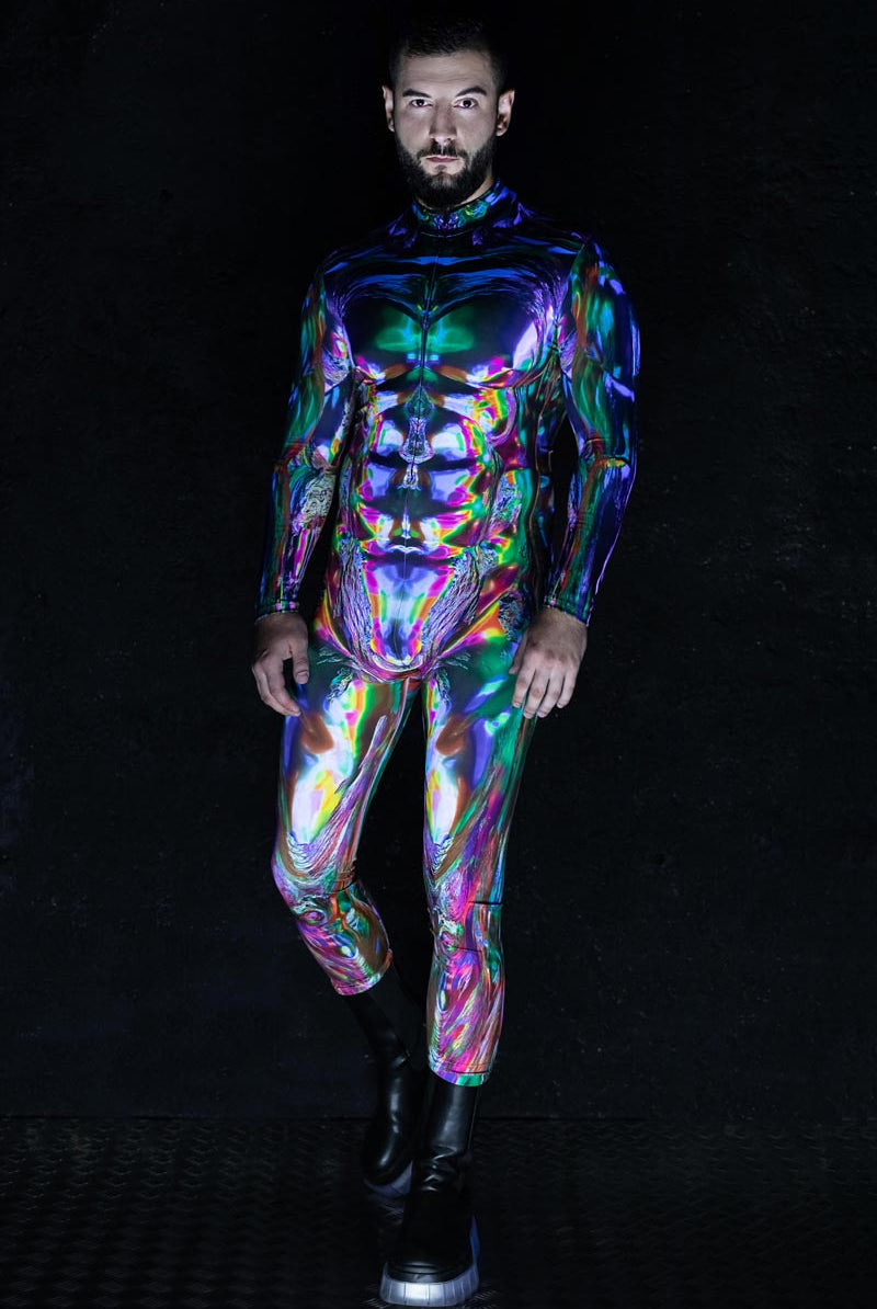 Men Multichrome Skin Costume Full View