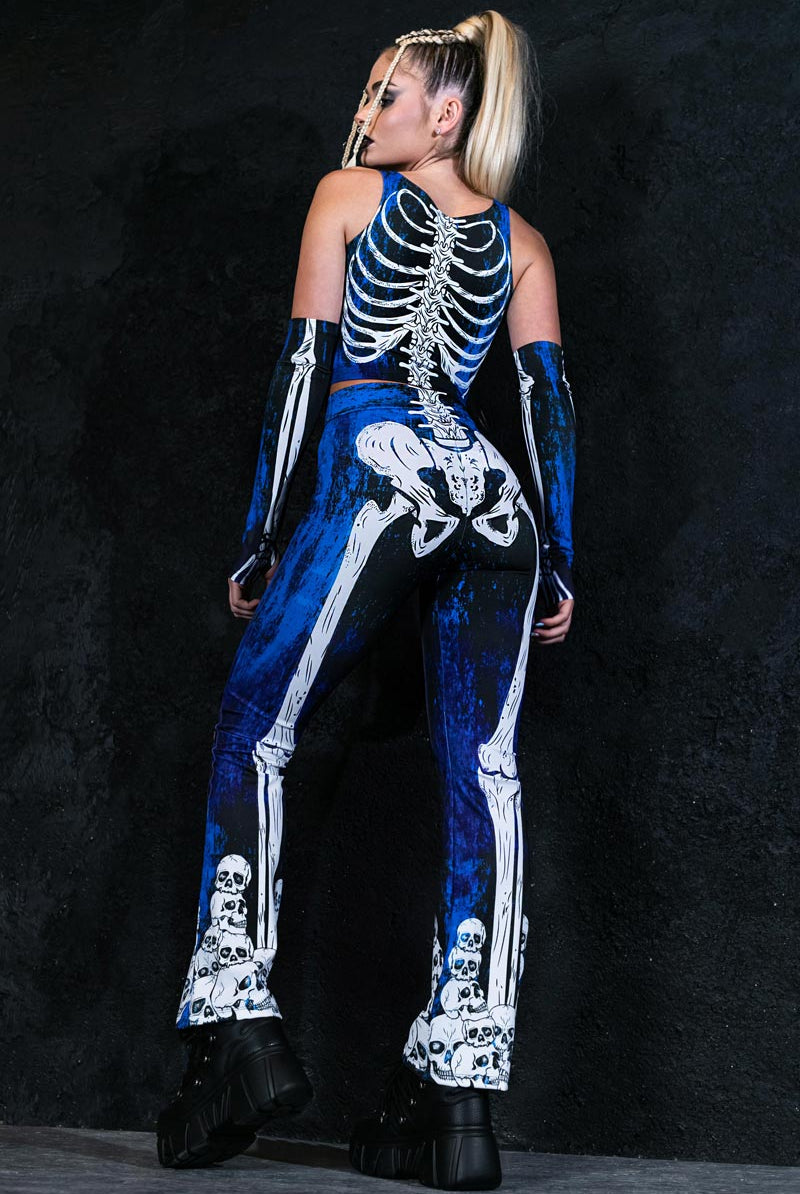 Moonlight Skeleton Bell Bottoms Back View