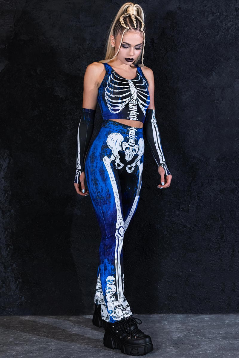 Snow White Skeleton Bra Top for Halloween, Devil Walking