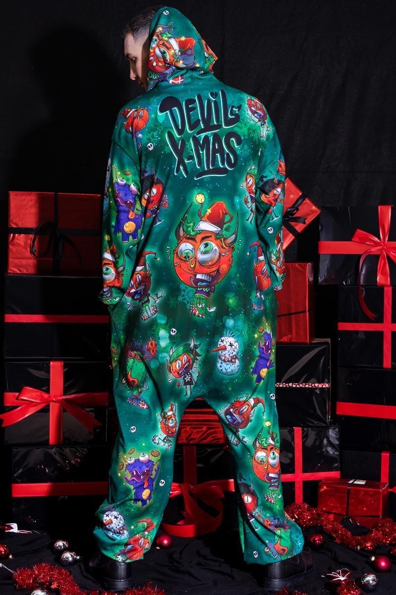 Naughty Devils Green Onesie for Men